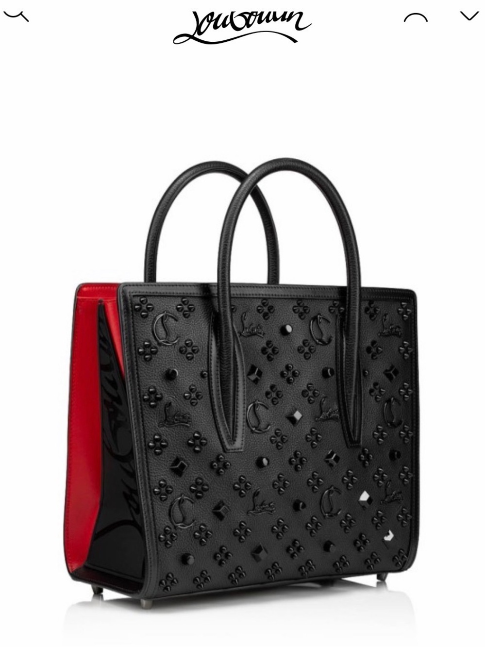 NWT!!! Christian Louboutin Black Leather Tote with Red Side Panels-authentic🔥